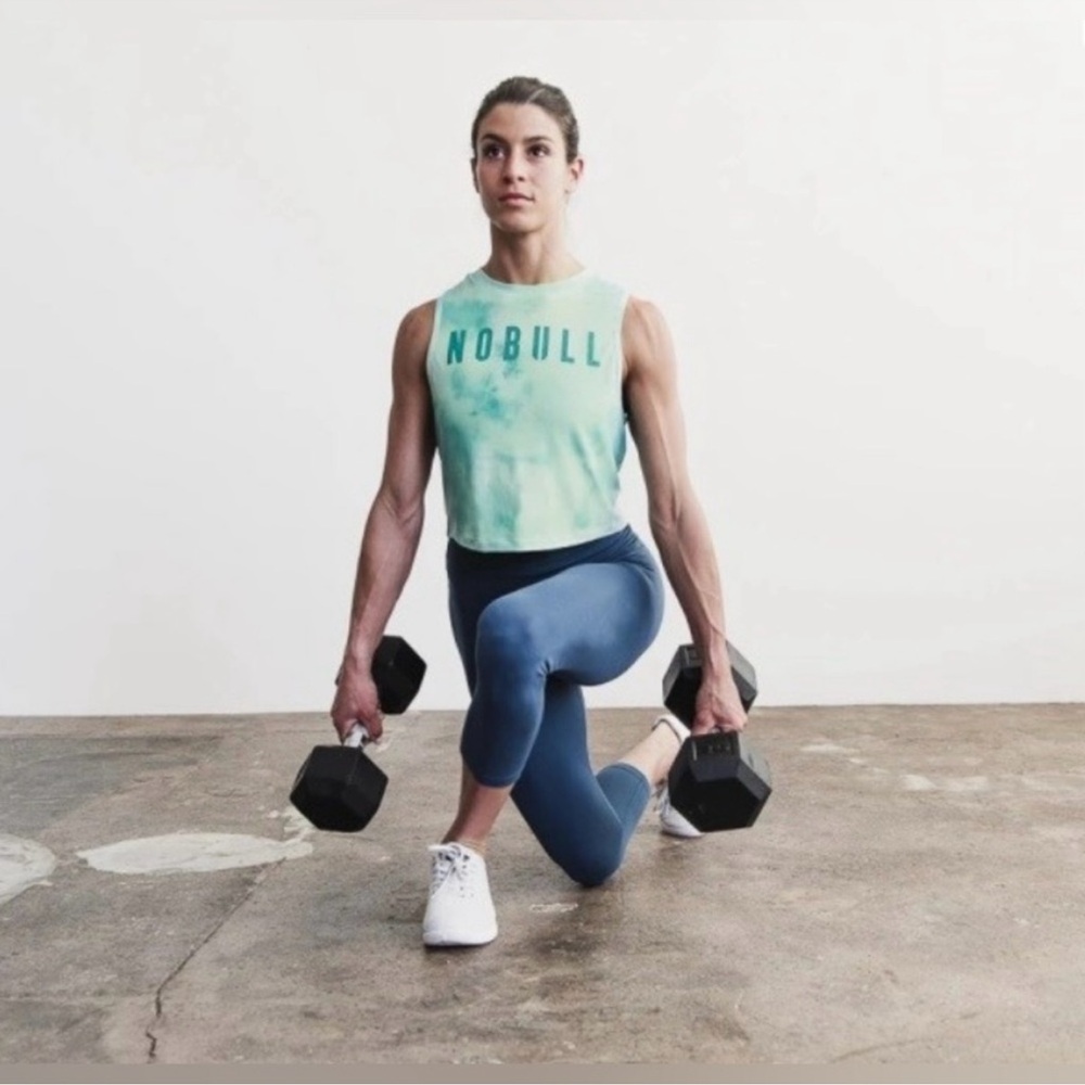 NWT NOBULL Women's Muscle Tank - XXL - Vanilla and Aqua Tie Dye - Picture 6 of 7